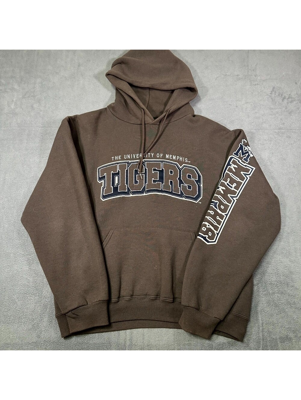 Russell Athletic Hoodie Brown Men Medium Fleece University of Memphis Tiger NCAA